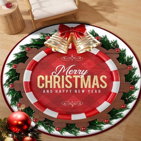 Arbre De Noël - Jupe D Arbre Ronde 60 Cm - Tapis De Sol Pour Salon Chambre Ou Pied Du Lit - Rouge - 1 Pièce (1/5)