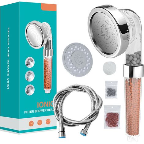 Soffione doccia, soffione doccia anticalcare Magichome con tubo flessibile, risparmio idrico ad alta pressione, filtro per sistema di filtrazione ionica (1/5)