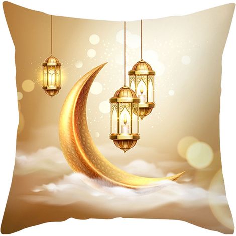 (LTD443-3) Kissenbezug „Goldener Mond“, dekoratives Amazon-Kissen für Wohnzimmer, Sofa, Bett oder Kopfteil (1/2)