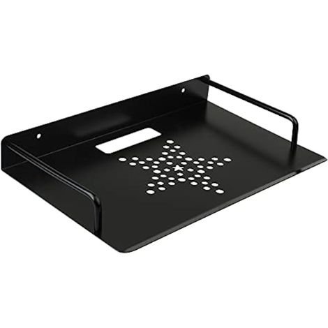 Menba Support mural en alliage d'aluminium Noir pour accessoires TV Router TV Box Box Box Top Box Noir 3321 cm noir (1/5)