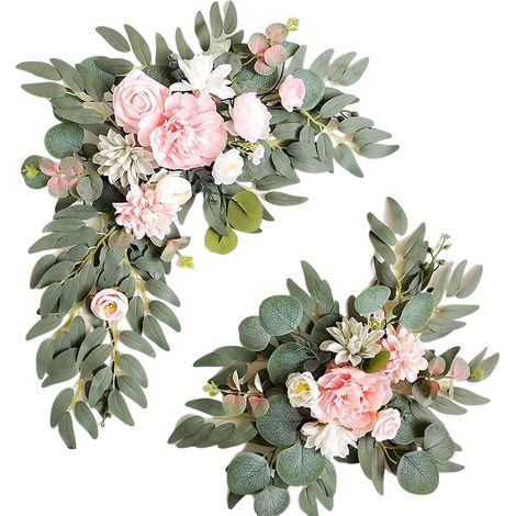 Swags de fleurs artificielles, roses élégantes, arc de mariage, pour Arrangement, décoration d'arrière-plan (1/5)