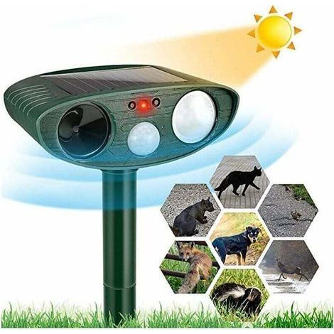 Répulsif à ultrasons pour animaux – Détecteur de mouvement PIR jusqu'à 30 pieds – Écologique et étanche IP44 – Protection jardin contre chats et chiens (1/4)