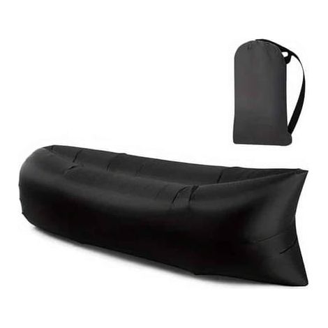 Fauteuil gonflable Air Bean pour la plage, le jardin ou les festivals, noir (1/5)