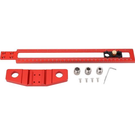 T-Lineal, 30 cm, Zollskala, Aluminiumlegierung, Bohrpositionierung mit Bohrhülsen von 6 mm bis 10 mm (1/5)