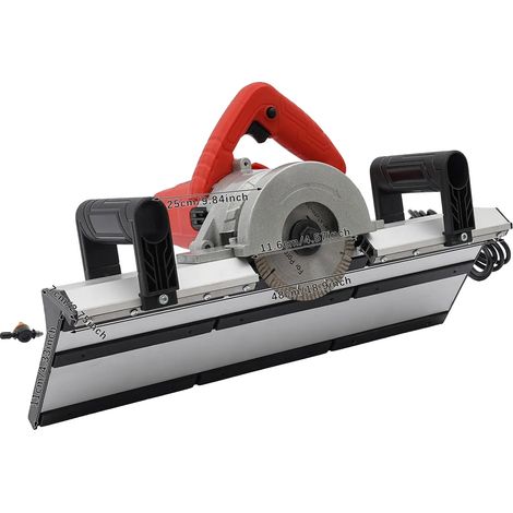 Machine de fraisage de carreaux, construction en acier, dimensions 28 cm x 20 cm x 15 cm, angle de lame de 43 degrés, puissance de 1200W, diamètre de lame de scie de 180 mm (1/5)
