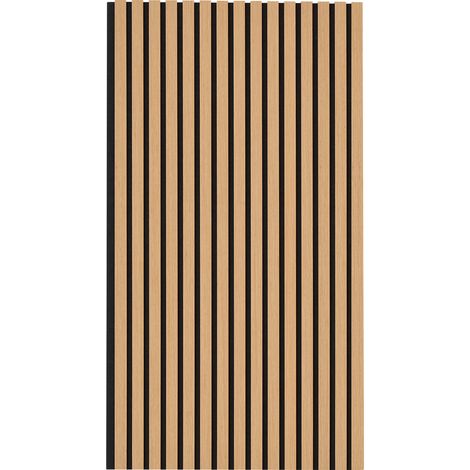 Mophorn Akustikplatten aus Holzlamellen, 23,6 x 47,2 Zoll, moderne Innenwanddekoration, Geräuschreduzierung, helle Eiche