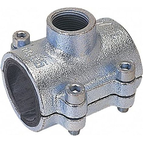 GEBO Temperguss-Anbohrschelle, DN 40 - Ø 48,3 mm x IG 3/4 Zoll - für Stahlrohr