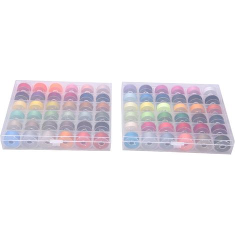 FTVOGUE 72 Couleurs, Transparente avec 2 Pcs en Plastique Boîte à Bobines Filetées Accessoires de Machine à Coudre pour la Couture de Bricolage, Matériaux de qualité Supérieure et Adaptés aux (72 (1/5)