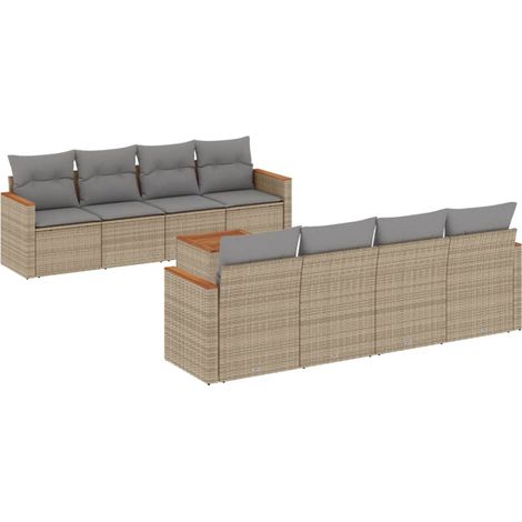 Maison Exclusive - Patio Sofa Set 8 plaza Beige and Grey (1/5)