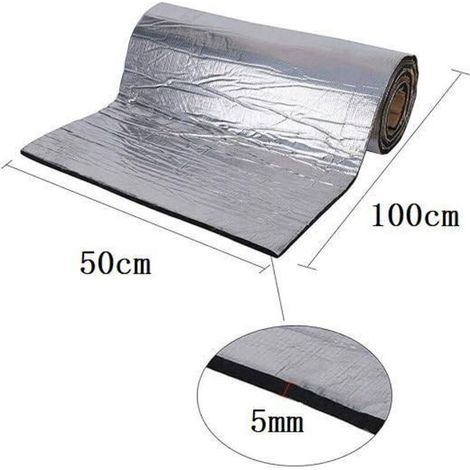Tapis d’Isolation Acoustique pour Voitures, 10MM Mousse insonorisante insonorisation phonique, étanche Isolation Acoustique de Bruit et insonorisation 50x200cm (1/4)