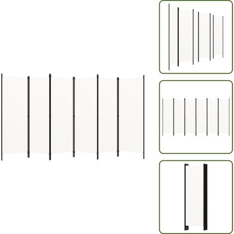 6-tlg. Raumteiler Weiß 300x180 cm - Raumteiler - Paravent - Raumtrenner - Dekorationsartikel - Wohnaccessoires (1/5)