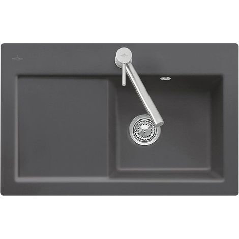 Lavello incasso SUBWAY 45 FLAT 745 x 475 mm, vasca a destra azionamento eccentrico in legno VILLEROY & BOCH