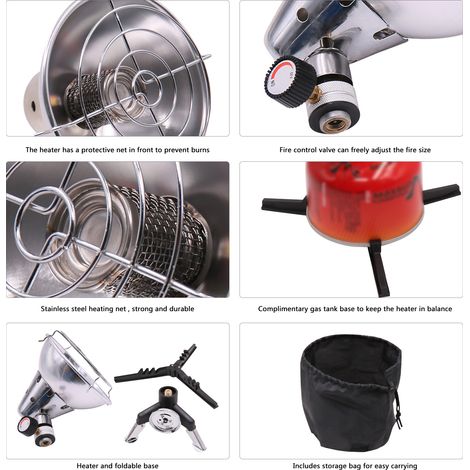 Vanne de commande de chauffage à gaz Portable, Support de réservoir, poêle de chauffage de Camping en plein air avec Support (1/5)