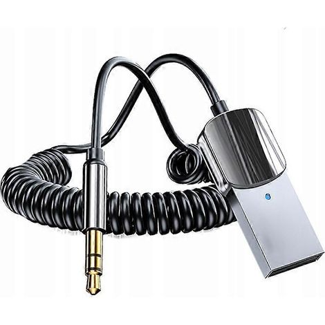 Récepteur Bluetooth pour voiture, câble adaptateur Bluetooth, compatible avec les haut-parleurs Bluetooth auxiliaires 3,5 mm de voiture (fg) (1/5)