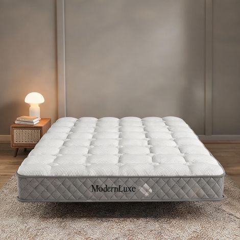 Matelas coloris blanc en foam Spring Polyester 200 x 120 x 20 cm (1/5)