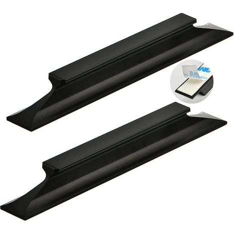2 pièces poignée de porte coulissante auto-adhésif Poignée de grange alliage d'aluminium Poignées pour placards d'armoire Tirer noir Bouton de Meuble Poignet Pas de poinçonnage (Length 120mm) (1/4)