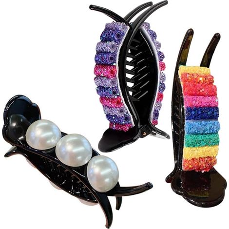 Pinces à Cheveux Solides et Résistantes Lot de 3 en Plastique Élégantes pour Femmes et Filles pour Usage Quotidien et Fêtes (1/5)