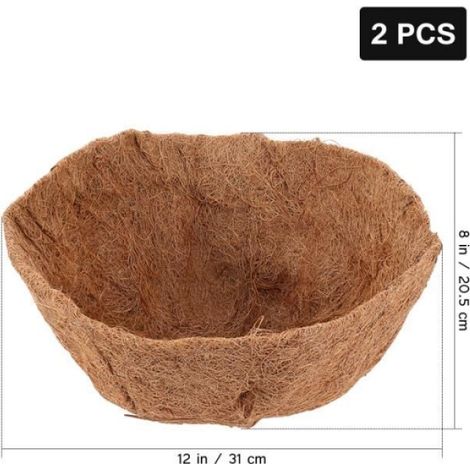 Tapis De Levage - Fibre De Coco Naturelle - Pour Revêtement De Pot De Fleurs - 30 X 30 X 13 Cm - 2 Pièces (1/4)