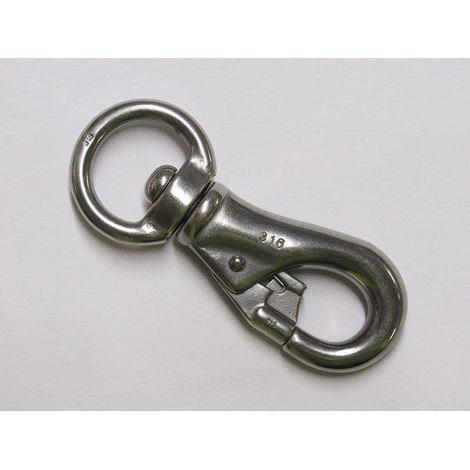 102MM Stainless Steel Swivel Eye Bull Snap Hook - Spring Lock Snap Tie Round Boat (1/2)