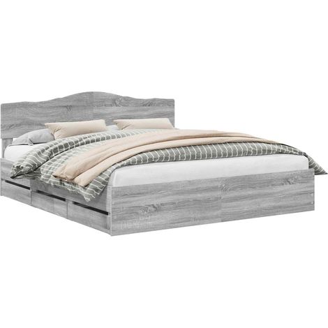 Maison Exclusive - Bettrahmen Graues Sonoma 180 x 200 cm Ingenieu