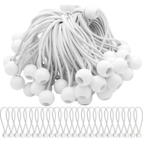 Lot de 50 Tendeur Elastique Cordons Élastiques avec Boules Sandow Elastique Boules Elastiques pour chapiteaux (1/4)