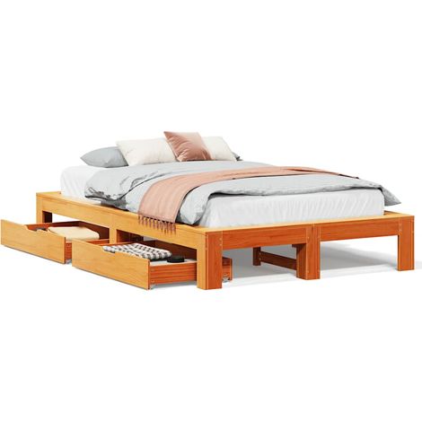 Maison Exclusive - Giroletto senza Materasso Marrone Cera 135x190 cm Legno di Pino