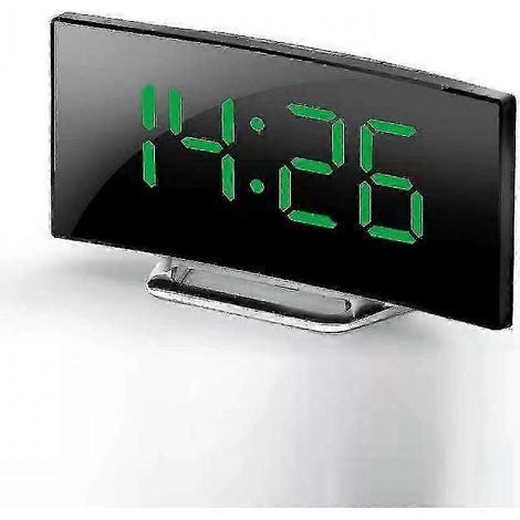 Réveil numérique pour la chambre - Grand écran LED de 7 pouces avec gradation, fonction snooze, veilleuse à 7 niveaux, réglage facile, chargement USB, batterie de secours, affichage 12/24 heures. (1/3)