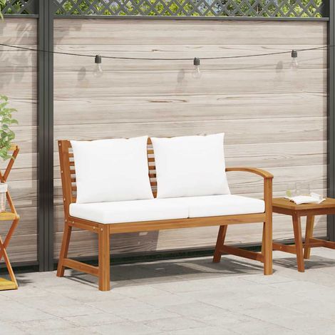 vidaXL Garden Bench 114,5 cm with Cream Cushion Solid Acacia Wood