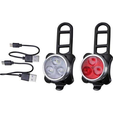 Set luci bici ricaricabile con batterie al Litio 1152271 VALEX