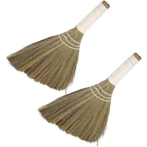 Balai artisanal en herbe de miscanthus douce, balai léger noué à la main pour un nettoyage en douceur, les petits espaces et un mode de vie durable (petit format) (1/5)