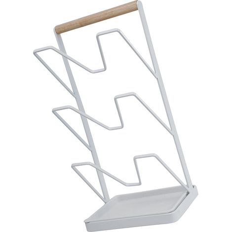 Égouttoir à couvercles de casseroles à 3 niveaux, égouttoir vertical pour couvercles de casseroles, étagère de rangement, organisateur de planches à découper (1/5)