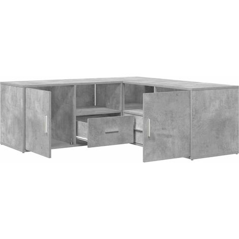 Maison Exclusive - Mobile Angolare Grigio Cemento 200x40x45 cm in Truciolato