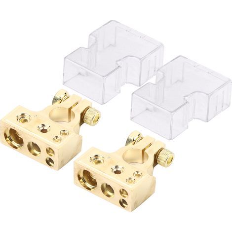 Connecteur de batterie, paire de bornes de batterie positives et négatives pour connecteur de batterie automobile pour jauge 0/1 2 4 8 AWG[D'or] (1/5)
