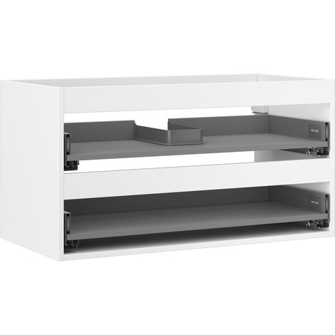 Mexen Box-A carcasa de mueble bajo lavabo de 90 cm, 2 cajones, blanco mate - 91AX0-0900-470-2-01 (1/5)