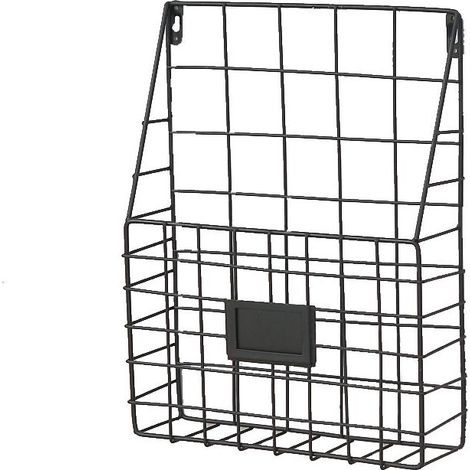 1pcs Étagère murale Porte-Magazine/Porte-revue Panier à Journaux Porte Revue Mural (Noir) (1/3)