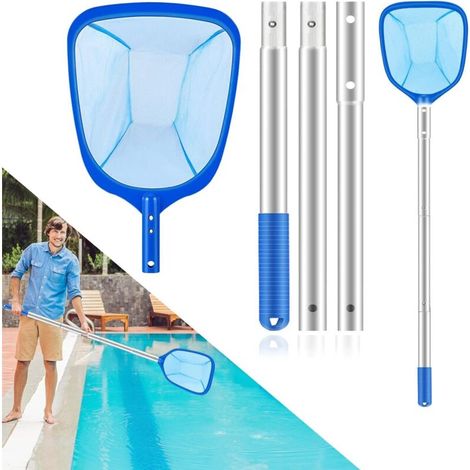Épuisette Piscine, Piscine Fond avec Télescopique Robuste de 140cm pour Bassin,Filet Nettoyage Spa, Filet Nettoyer Déchets en et Surface - (1/5)