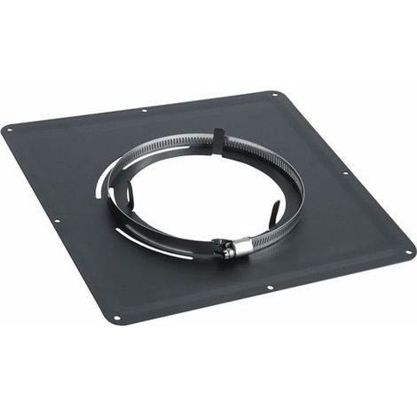 TEN – Plaque de propreté 400x400 noire Ø155 – Montage facile avec collier – Pour espaces confinés – Finition noir mat RAL 9005