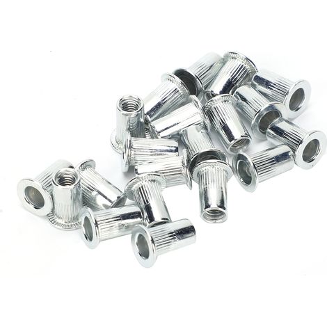 Kit de 2 écrous à sertir à extrémité ouverte, insert fileté creux, quincaillerie de fixation, fournitures industrielles M4x20 (1/5)