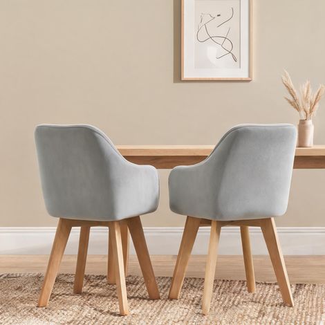 Gris Chaises de salle à manger avec accoudoirs 54 x 57 x 80 cm (1/5)
