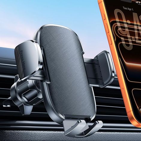 Support de téléphone pour voiture, rotatif à 360° et doté d'un bouton de déverrouillage unique, compatible avec les smartphones de 4 à 7 pouces. (1/5)