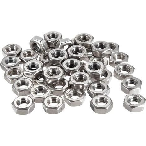 Écrous Hexagonaux Acier Carbone M2,5 x 0,45mm Argenté 200Pcs (1/3)