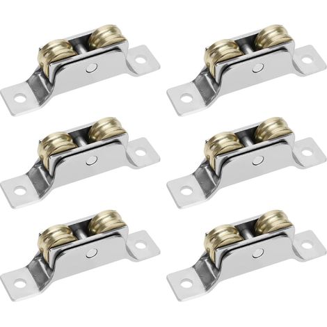 6PCS Doubles Rouleaux Porte Coulissante Fenêtre Roue Porte Fenêtre Double Roulement de Roue Roue pour Portails Coulissants Roulements de Fenêtre Coulissante (1/5)