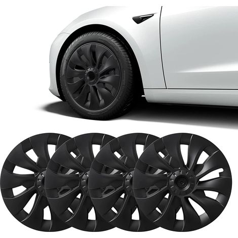 Copricerchi Turbo in 4 pezzi per Tesla Model 3 - 18 pollici, neri (1/5)