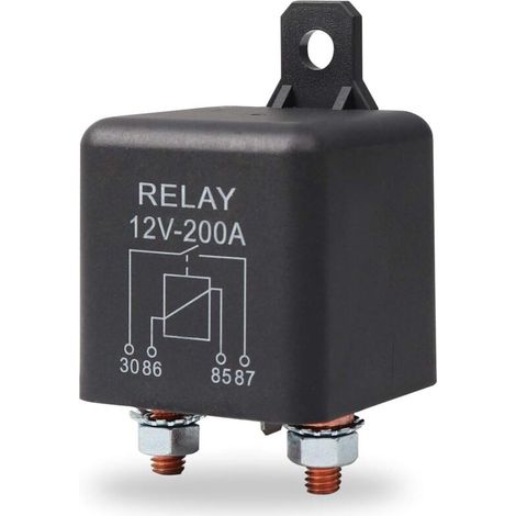 Relais 12V 200A 4 Pin avec 2 Pin Empreinte + 2 Terminal, Coupleur Separateur Batterie pour Car Truck Motor Automotive Boat Car Starter Heavy Duty de Split Charge ZL180 (1/3)
