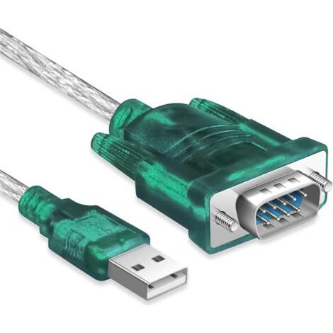 USB RS232 Cable, USB 2.0 Serial DB9 Male Adapter 1.8m, Data Transfer 12Mbps Converter Compatible with Windows 98SE/ME/2000/XP/Vista/WIN7/8 for PC Modems Barcode Scanners Printers (1/5)