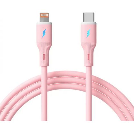 Akyga Câble USB USB-C® mâle, Connecteur Lightning 1 m rose AK-USB-71 (1/2)