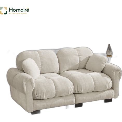 Canapé modulable en chenille kaki avec accoudoirs 190 x 86 x 90 cm HOMAIRE (1/5)