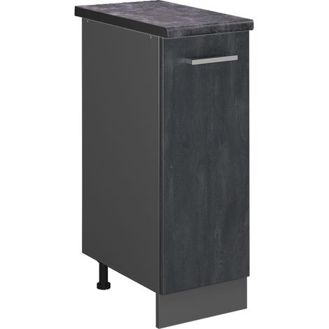 Meuble de cuisine R-Line, Béton noir, 30cm PT Anthracite, Vicco