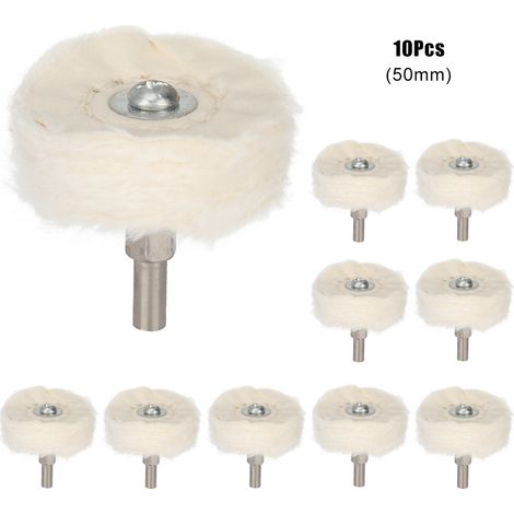 Ortviai Roues de polissage en tissu coton T-type pour bijoux – 10 pièces, diamètre 50 mm (1/5)