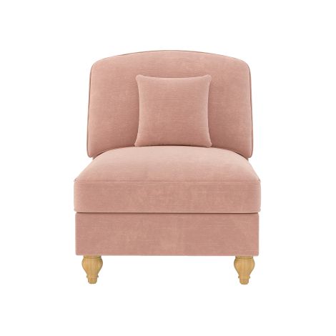Windsor-Sofa ohne Armlehne Chenille mit 1 Kissen - Rosa 
WL